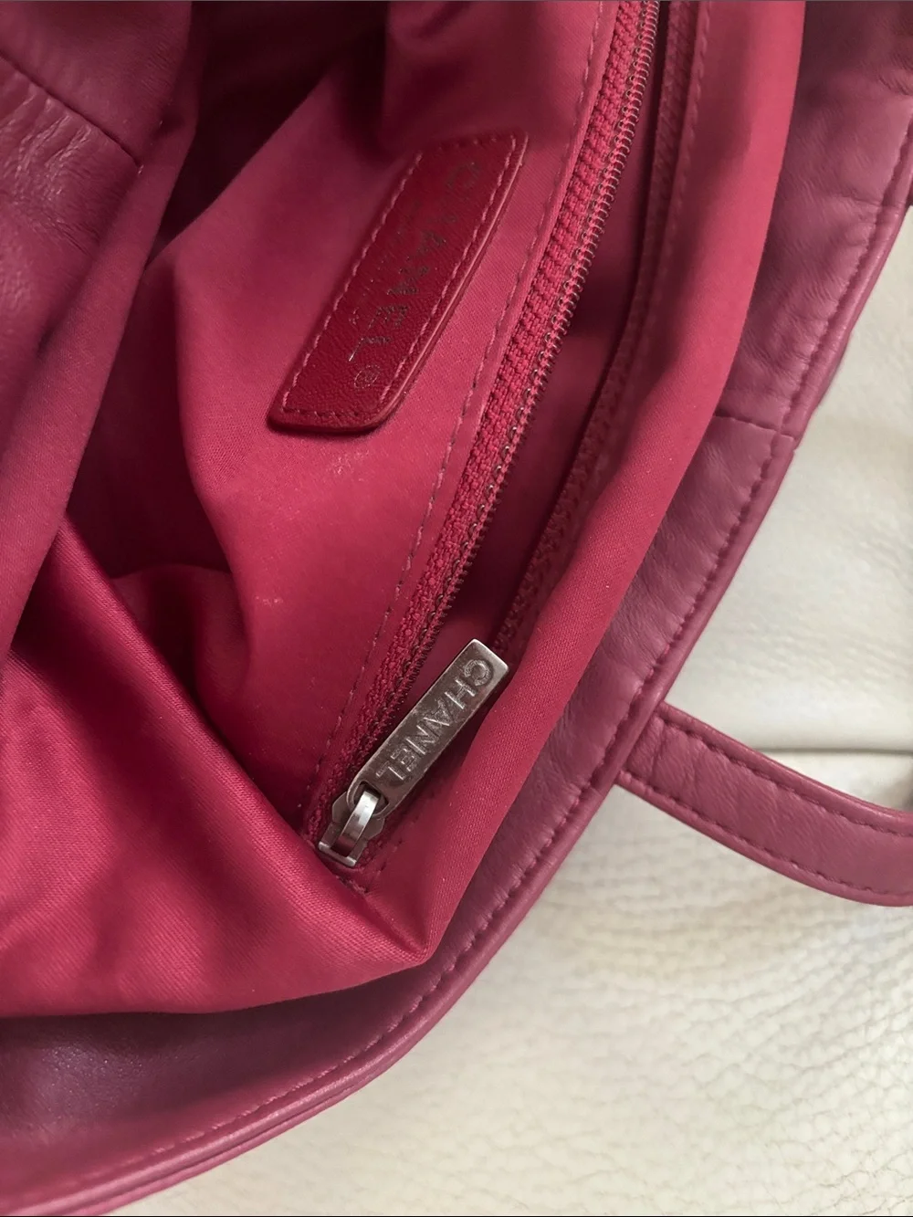 CHANEL Quilted Shoulder Bag in Burgundy Red with Silver Hardware